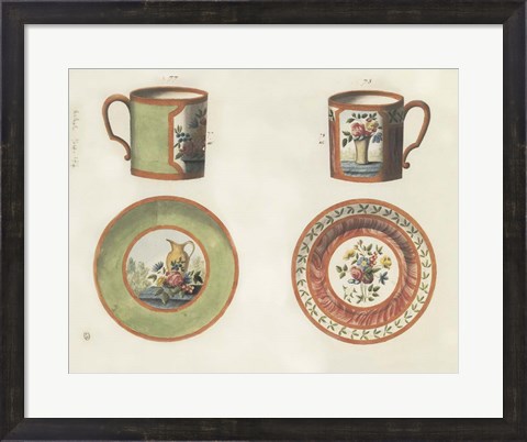 Framed Cups &amp; Saucers Print