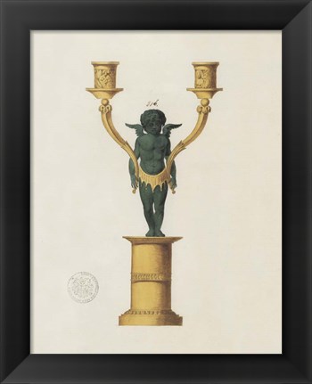 Framed Cherub Candelabra Print