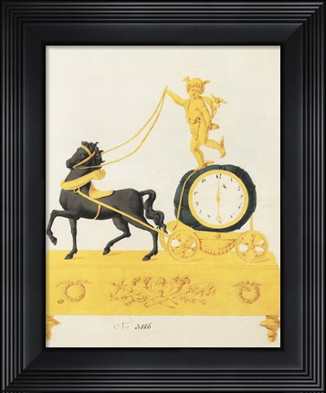 Framed Cherub Clock Print