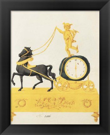 Framed Cherub Clock Print