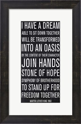 Framed Martin Luther King speech Print