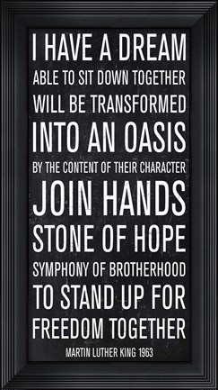 Framed Martin Luther King speech Print