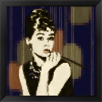 Framed Pixeled Hepburn Print