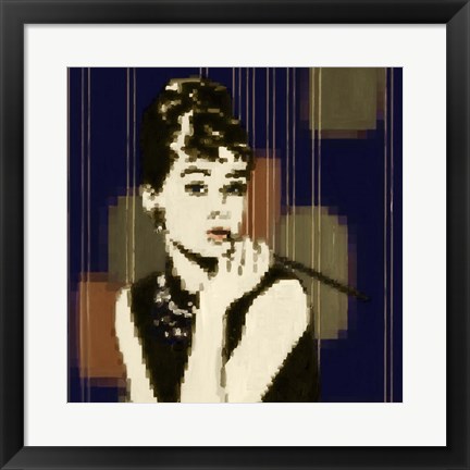 Framed Pixeled Hepburn Print