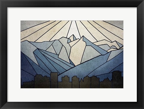 Framed Geometric Mountain Print