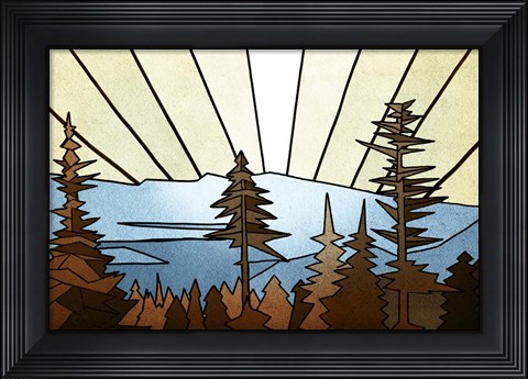 Framed Geometric Trees Print