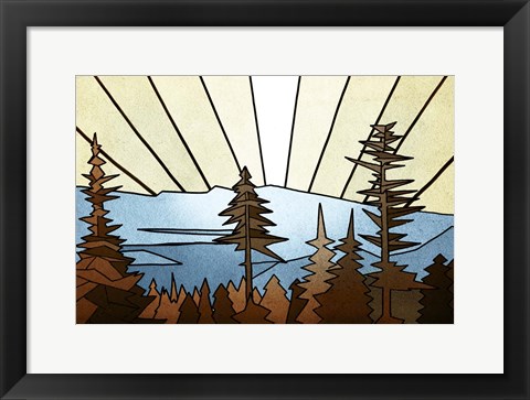 Framed Geometric Trees Print