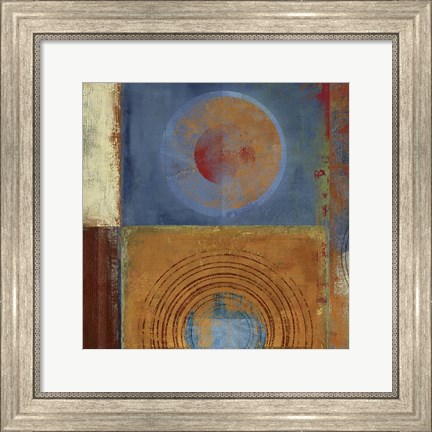 Framed Oribis Orange and Blue Print