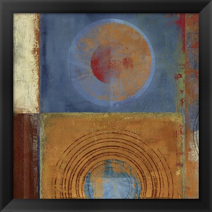 Framed Oribis Orange and Blue Print