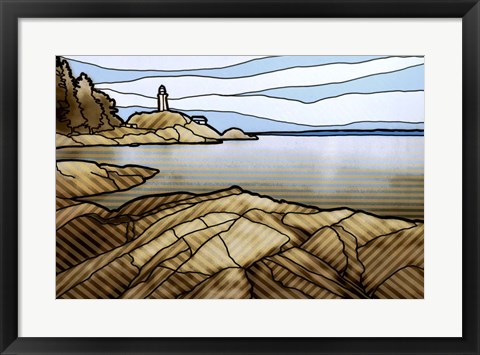 Framed Graphic Lighthouse Print