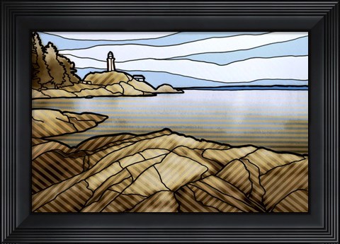 Framed Graphic Lighthouse Print