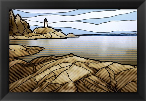 Framed Graphic Lighthouse Print