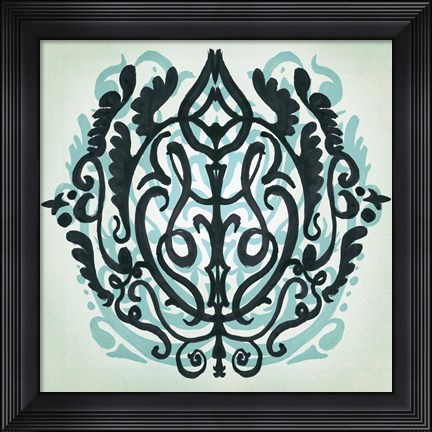 Framed Ornamental Navy Pattern III Print