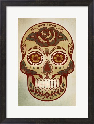 Framed Day of the Dead Skull I Print