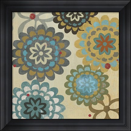 Framed Floral Pattern I Print