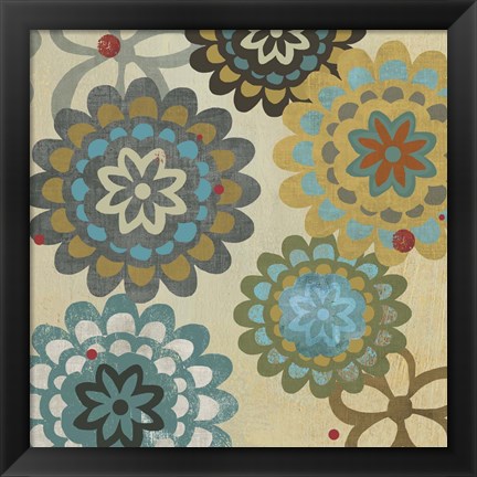 Framed Floral Pattern I Print