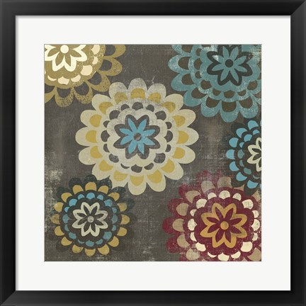 Framed Floral Pattern II Print