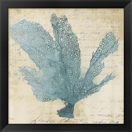 Framed Blue Coral I Print