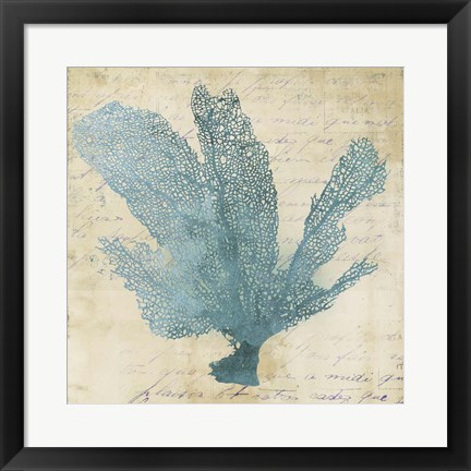 Framed Blue Coral I Print