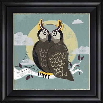 Framed Perched Owl Print