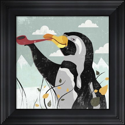 Framed Penguin Stroll Print