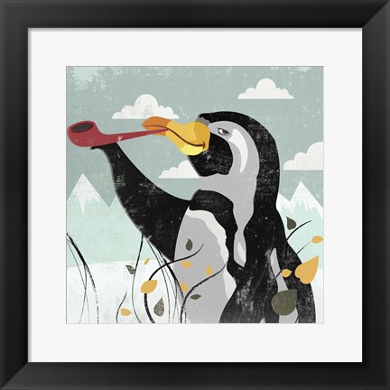 Framed Penguin Stroll Print