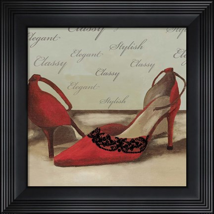 Framed Red Pumps Print