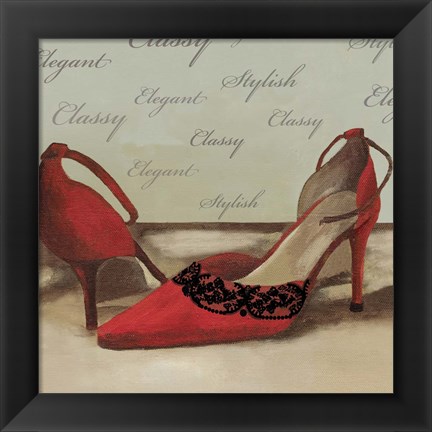 Framed Red Pumps Print