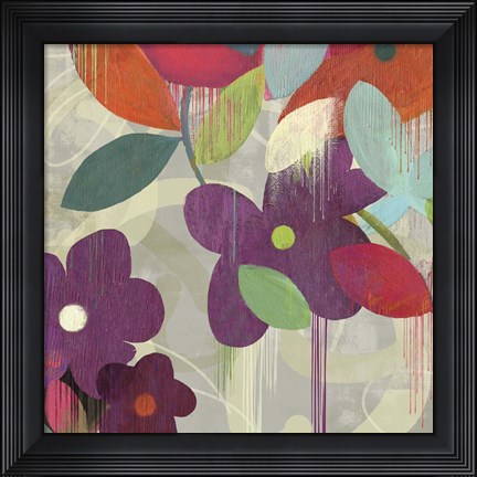 Framed Graphitti Flower I Print
