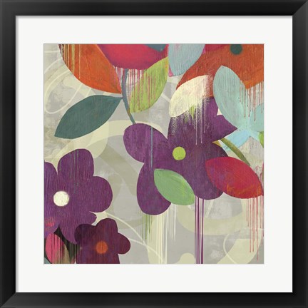 Framed Graphitti Flower I Print