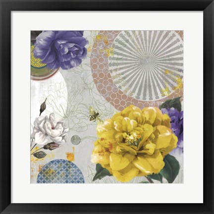 Framed Texture Bouquet Print