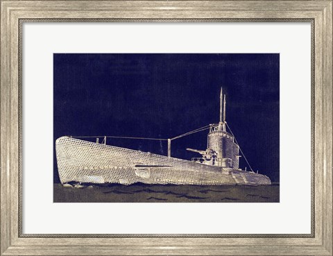 Framed Blueprint Submarine II Print
