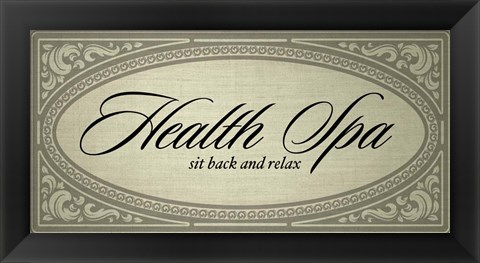 Framed Health Spa Sit Back and Relax Print