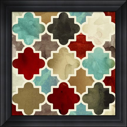 Framed Watercolour Latticework Print
