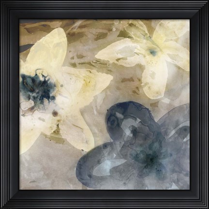 Framed Ink Drip Floral I Print