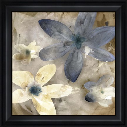 Framed Ink Drip Floral II Print