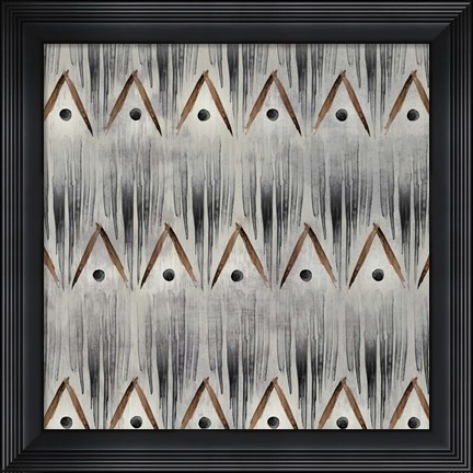 Framed Grey Tribal I Print
