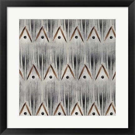 Framed Grey Tribal I Print