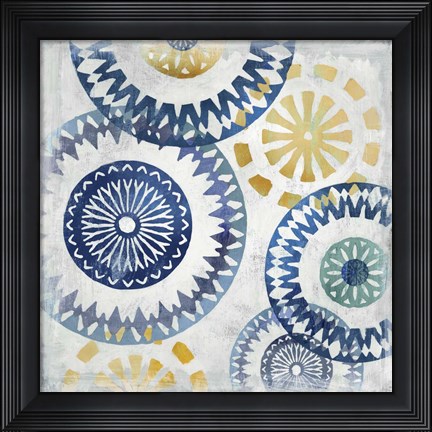 Framed Blue Ease I Print