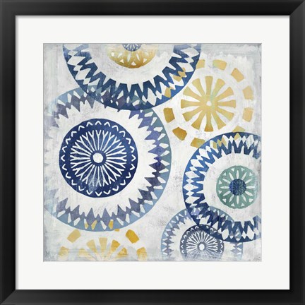 Framed Blue Ease I Print