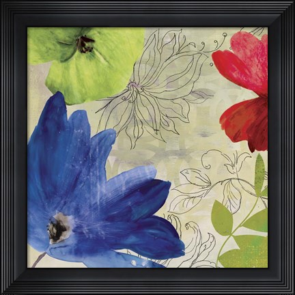 Framed Indigo Flower I Print