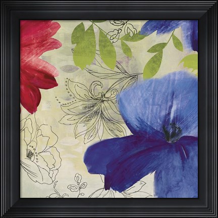 Framed Indigo Flower II Print