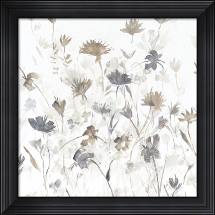 Framed Garden Shadows III on White Print