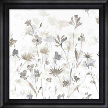 Framed Garden Shadows IV on White Print