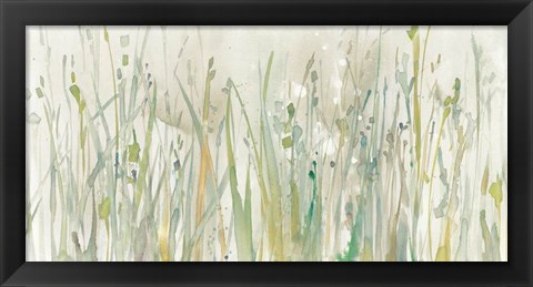 Framed Autumn Grass Green Print