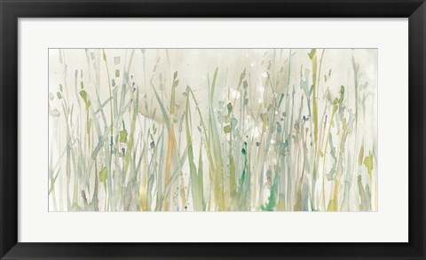Framed Autumn Grass Green Print