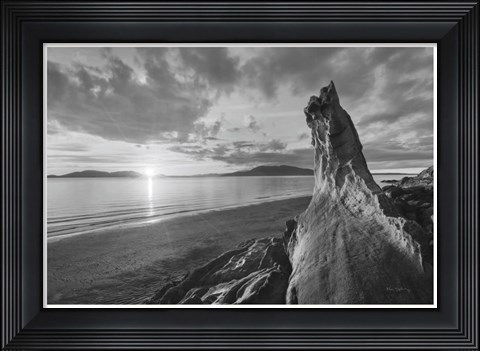 Framed Samish Bay Sunset I BW with border Print