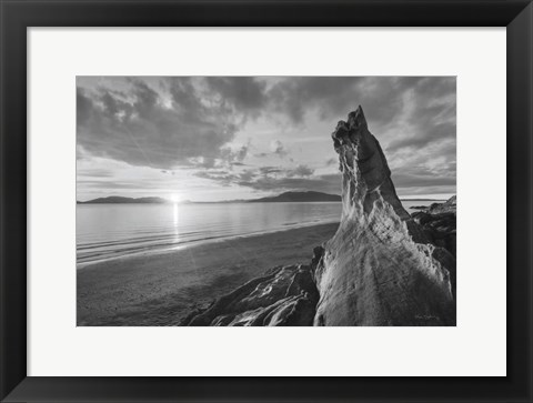 Framed Samish Bay Sunset I BW with border Print