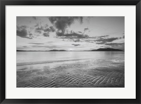 Framed Samish Bay Sunset II BW with border Print