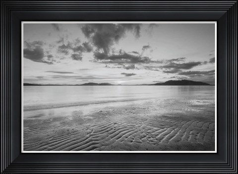 Framed Samish Bay Sunset II BW with border Print